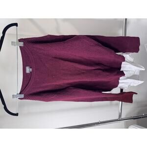 Summer & Rose Women's Burgundy Knit Sweater, Size Large